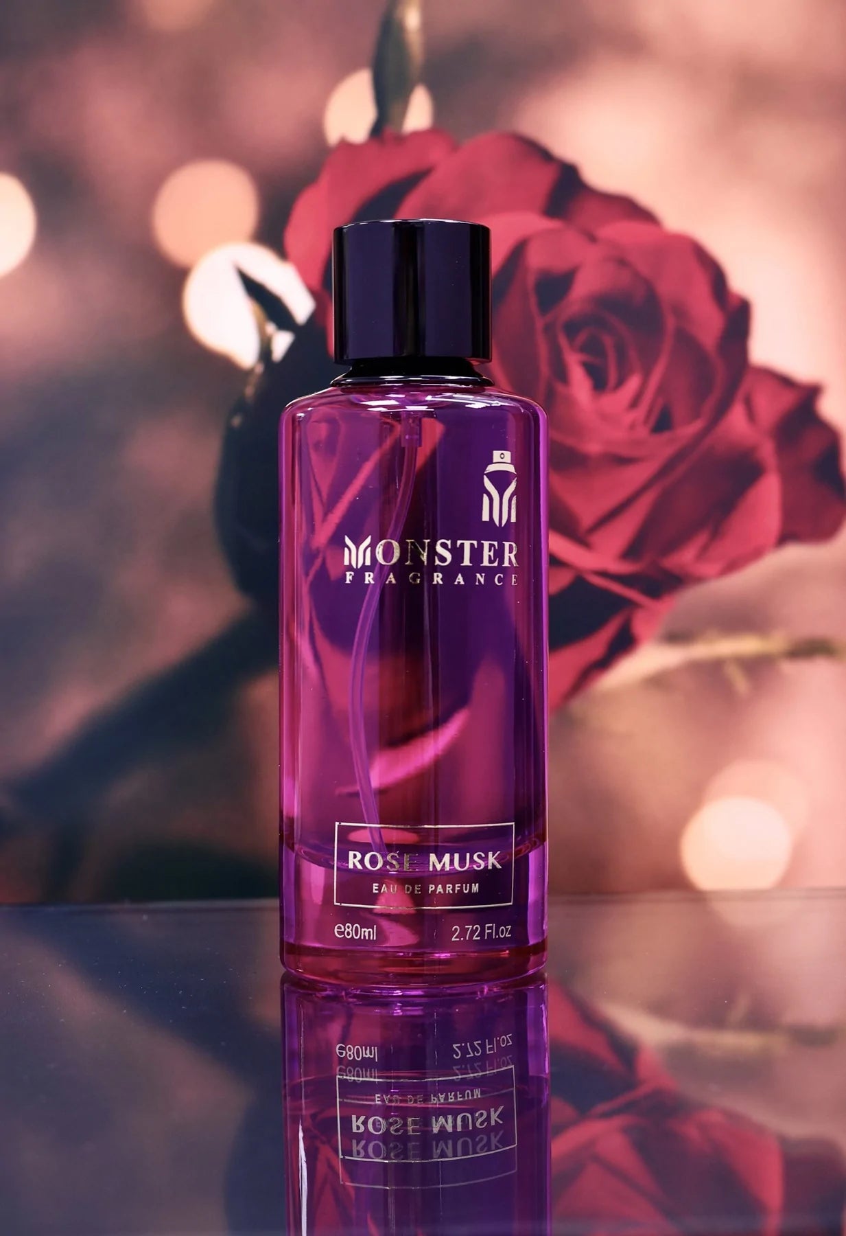 Rose Musk Monster perfume with jasmine, rose, and musk – long-lasting floral musk fragrance for men and women